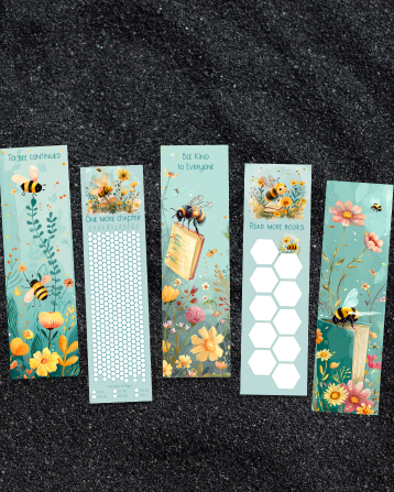 Pastel Bee Bookmarks - Set of 5