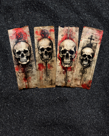 Halloween Bookmarks Skulls