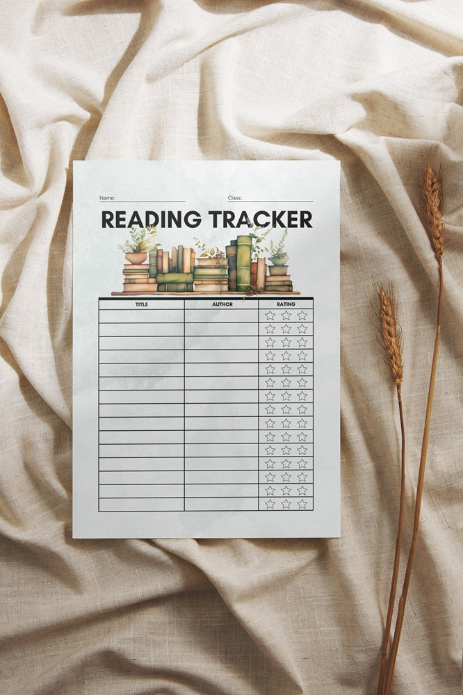 Pastel Green Reading Tracker Bookmark