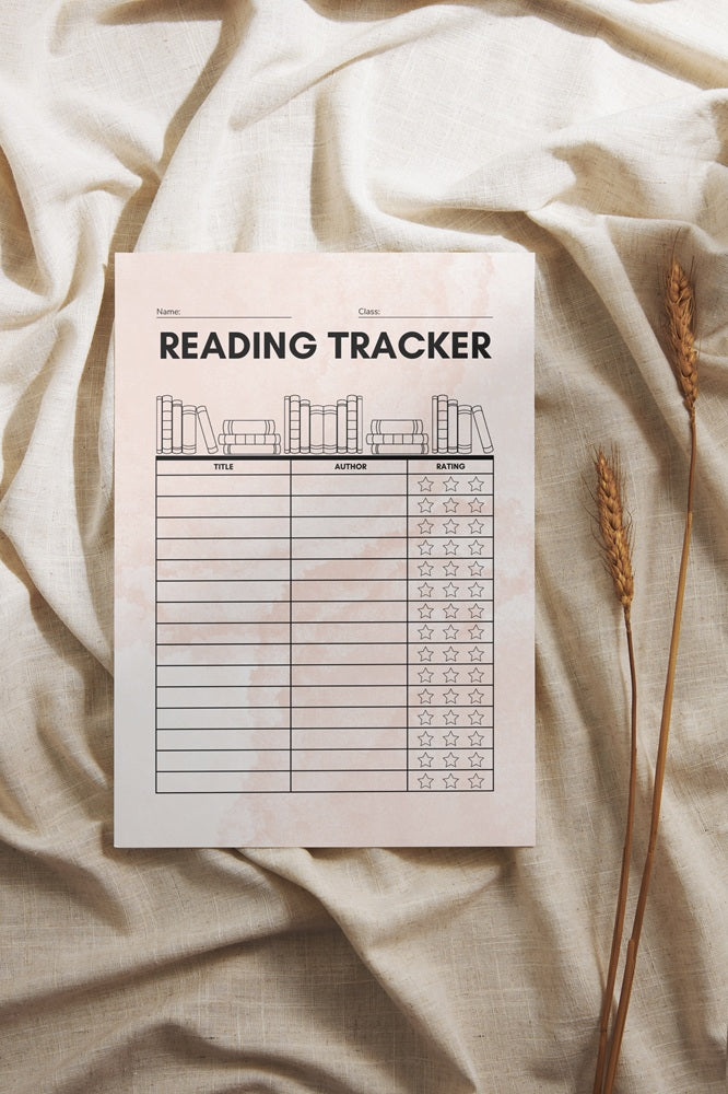 Peach Reading Tracker Bookmark