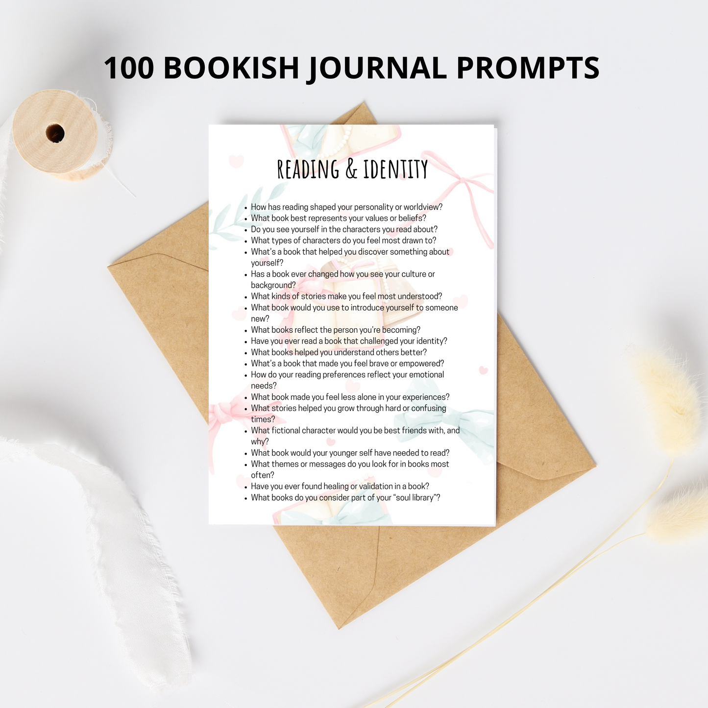 100 Reading Journal Prompts -10-Page Printable