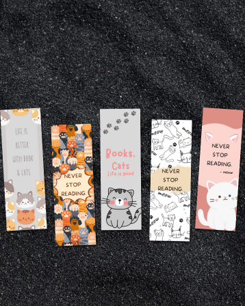 Cute Cats Bookmark - Set of 5