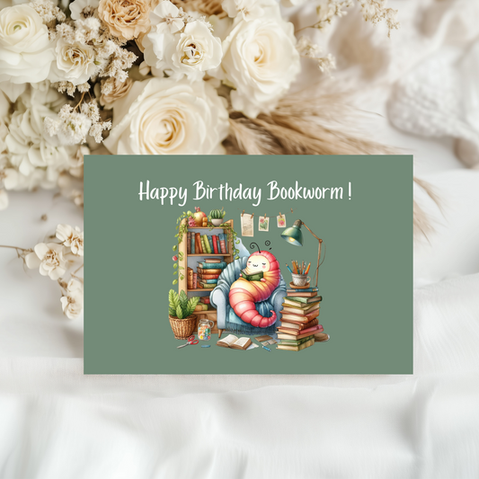 Bookworm Greeting Card