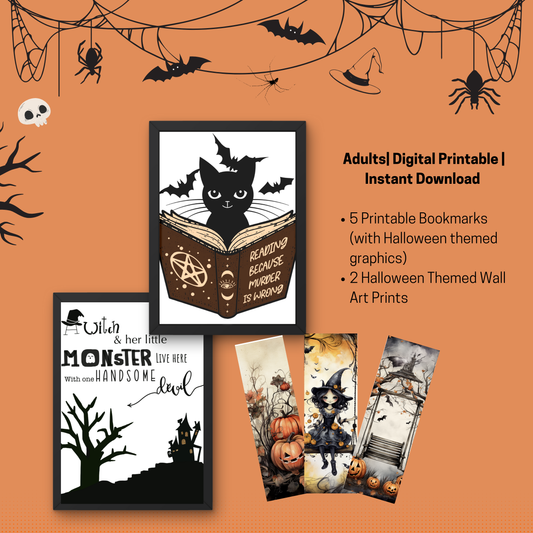 Adult Halloween Bundle – Wall Art & Bookmarks