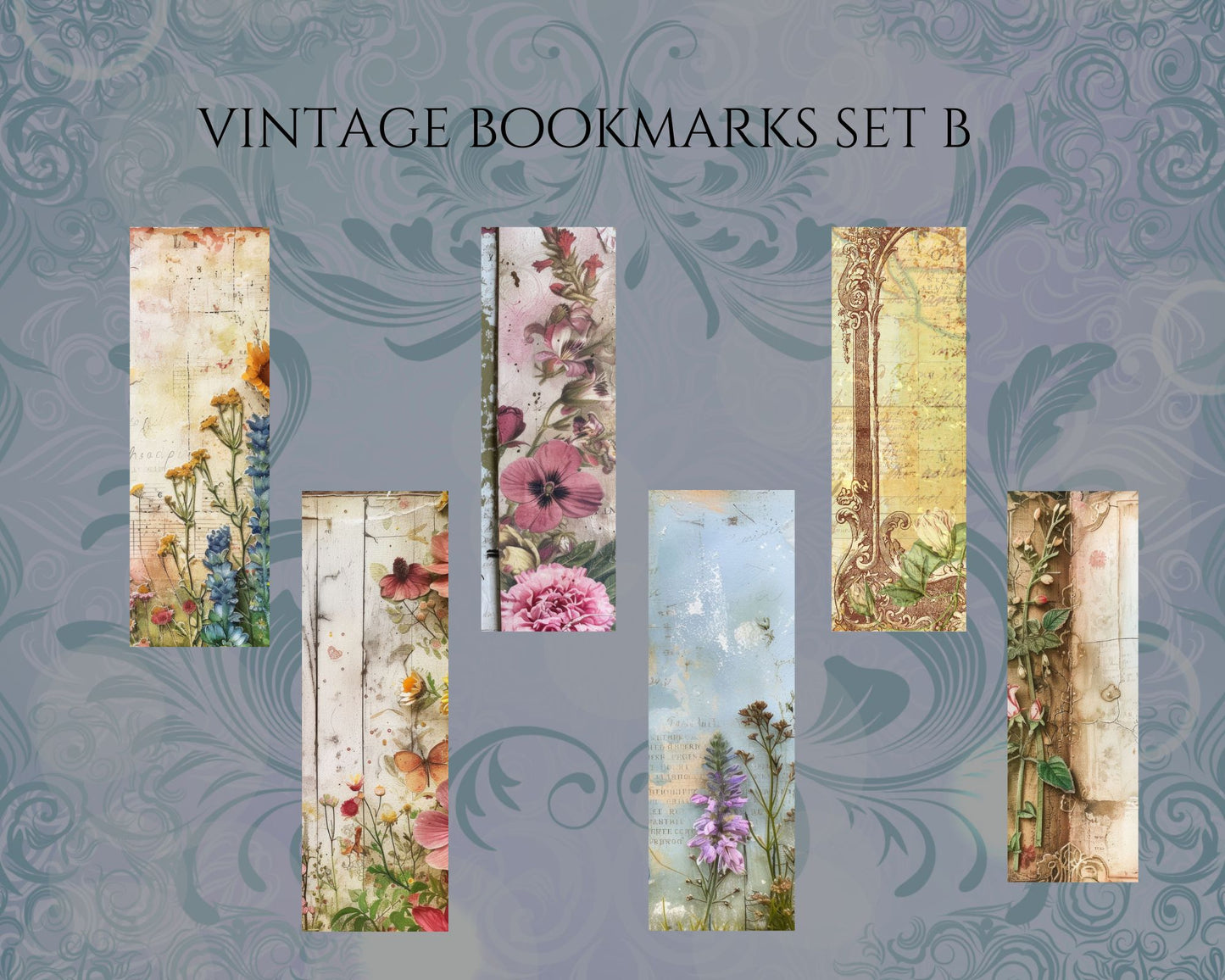 Timeless Vintage Bookmarks Set A and Set B