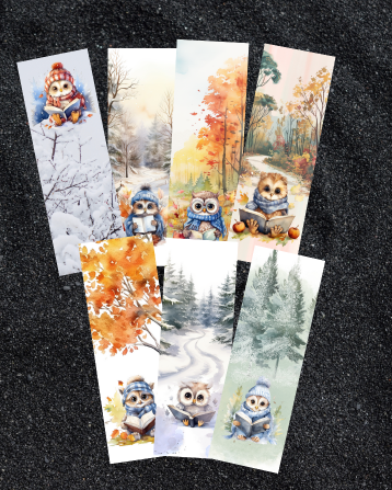 Wise Owl Bookmarks - Set of 7