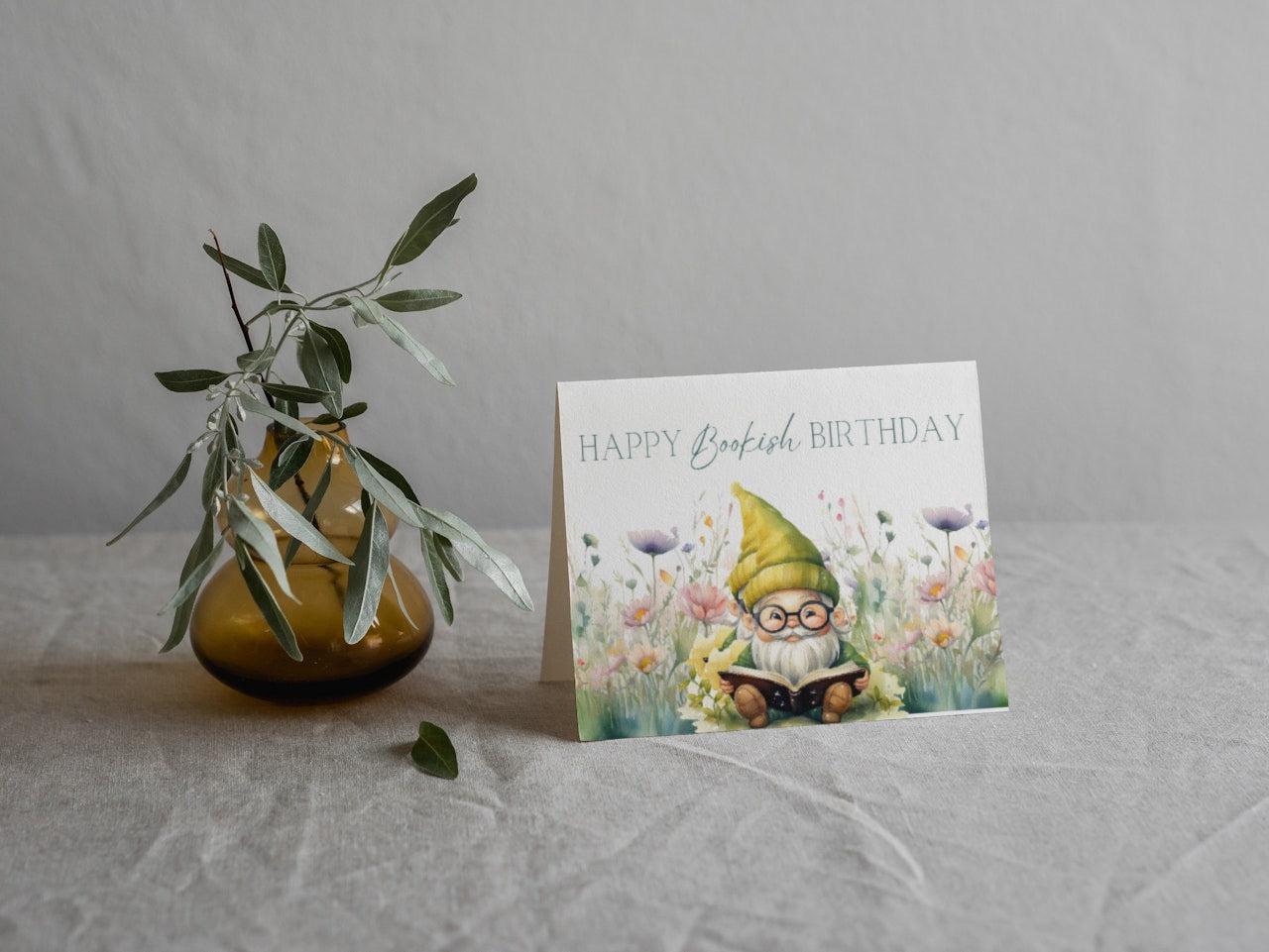 Bookish Birthday Greeting Card