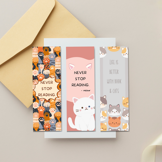 Cute Cats Bookmark - Set of 5