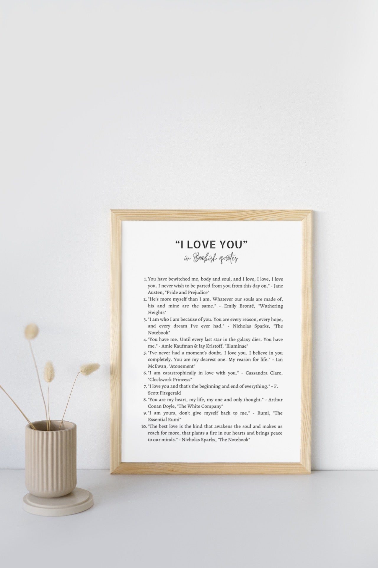 Bookish Love Quotes Wall Art