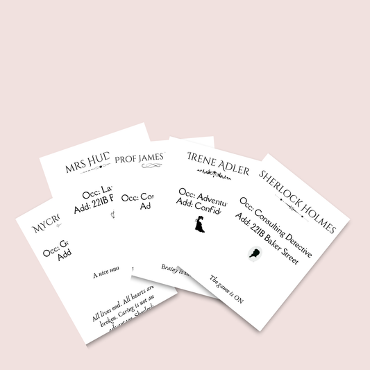Sherlock's Calling Cards - Set of 6 cards