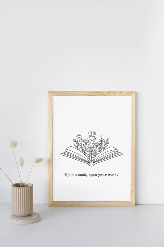 Minimalist Open Book Wall Art