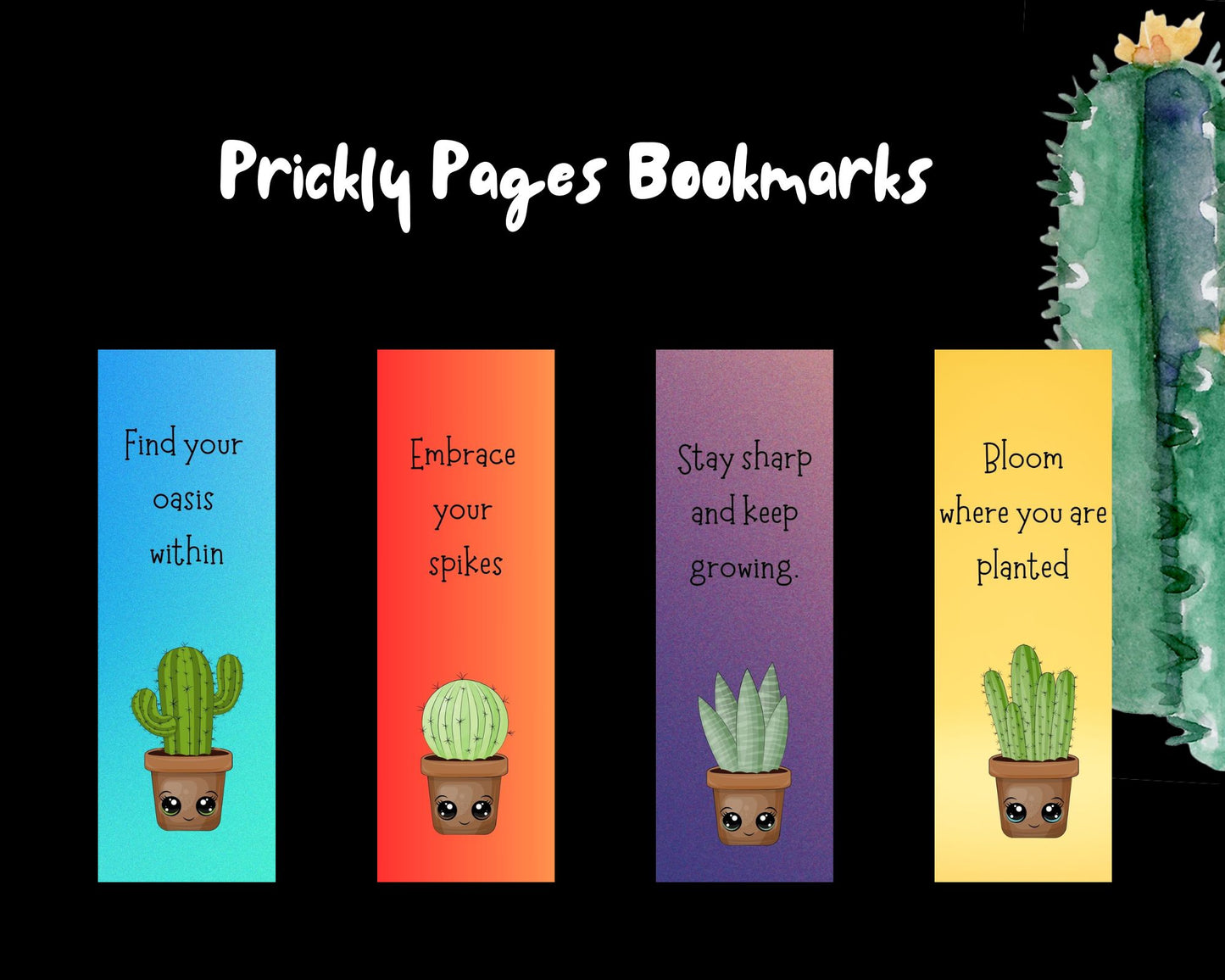 Prickly Pages Bookmarks: Whimsical Cactus Creations