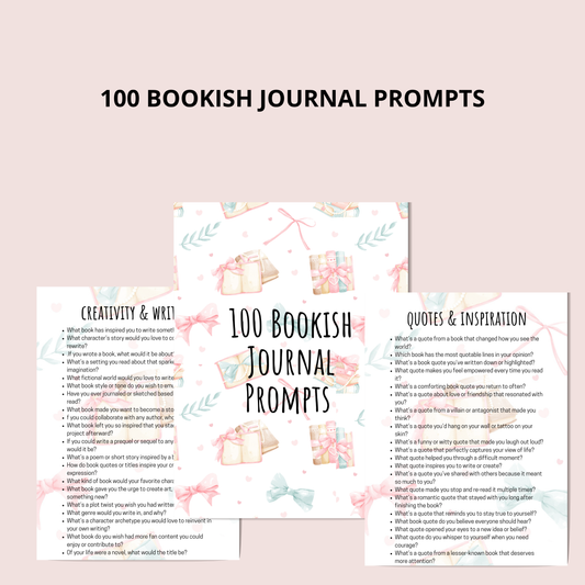 100 Reading Journal Prompts -10-Page Printable