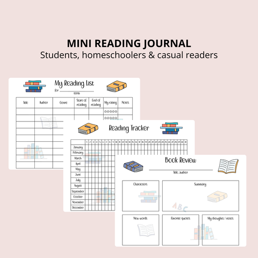 Mini Reading Journal - 4 Page Printable