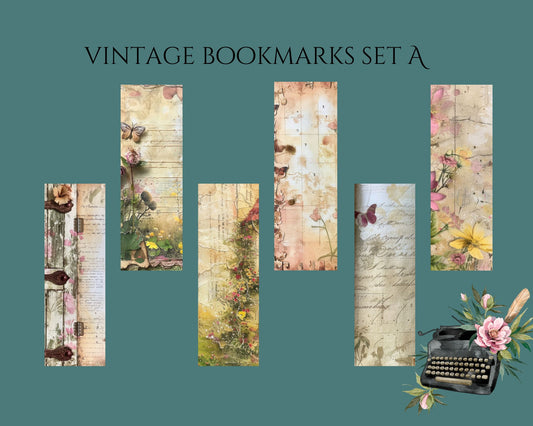 Timeless Vintage Bookmarks Set A and Set B